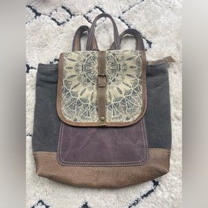 Myra Bag Daisy Delight Upcycled Canvas Backpack